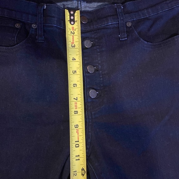 JCREW dark rinse button fly cropped flare jeans size 32 - Picture 4 of 6